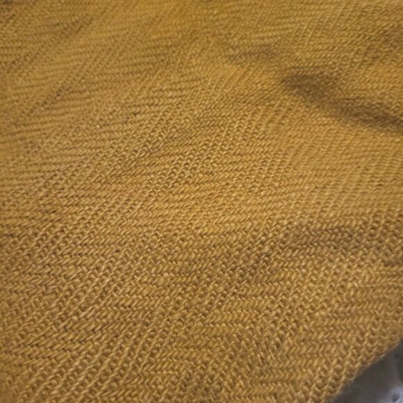 World Market Jute and Cotton Table Runner Ochre Yellow Turmeric 82in 16in - Picture 2 of 3